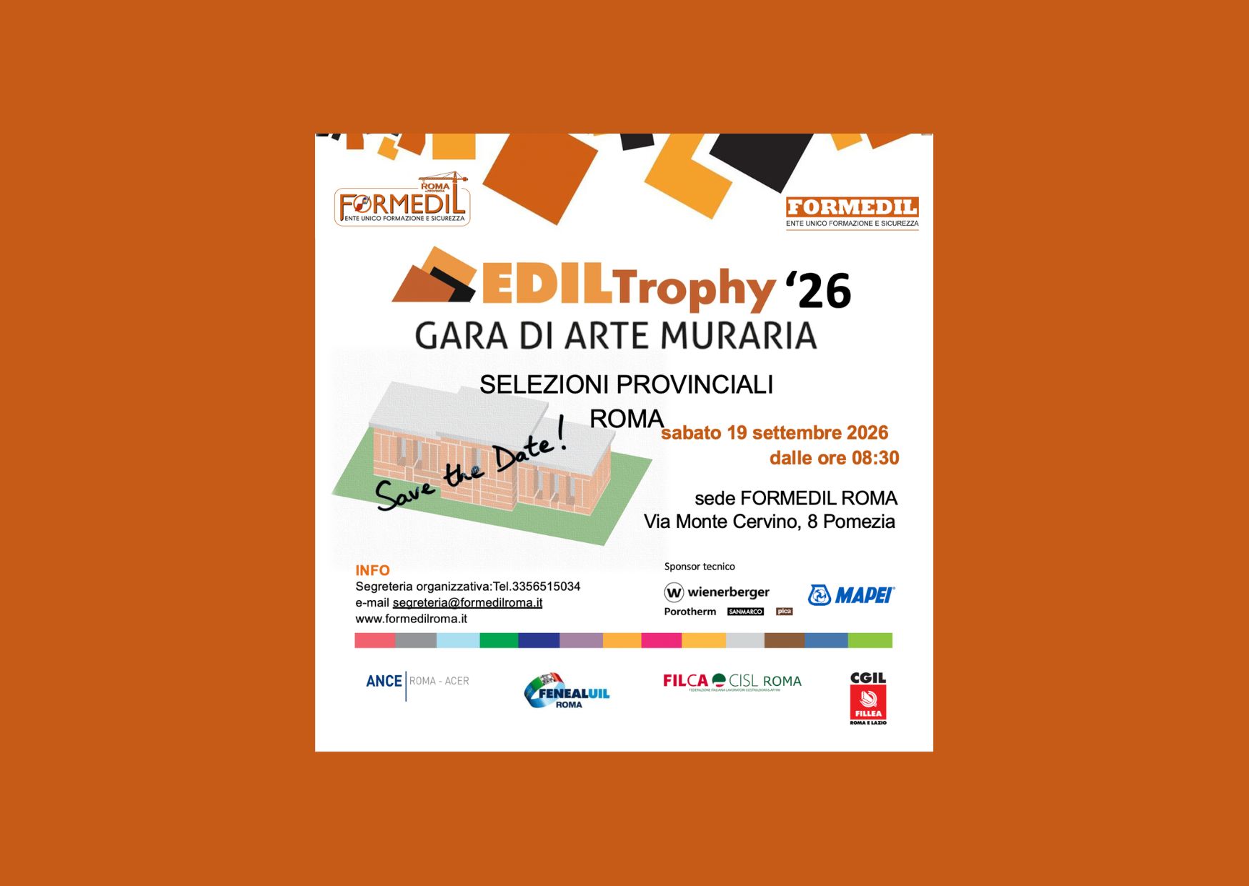 Ediltrophy 2026: sabato si terrà la selezione provinciale presso la nostra sede di Pomezia
