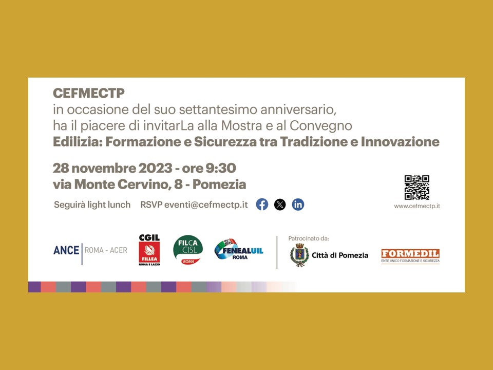 70° Anniversario CEFMECTP - 28 novembre 2023 - Ore 9:30