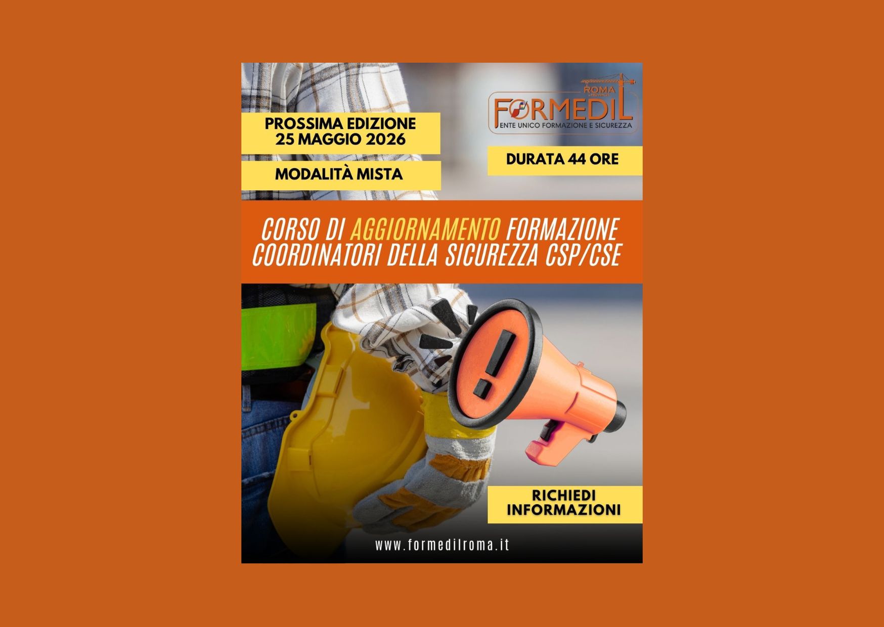 Diventa Coordinatore della Sicurezza nei cantieri (CSP/CSE) - Iscrizioni aperte
