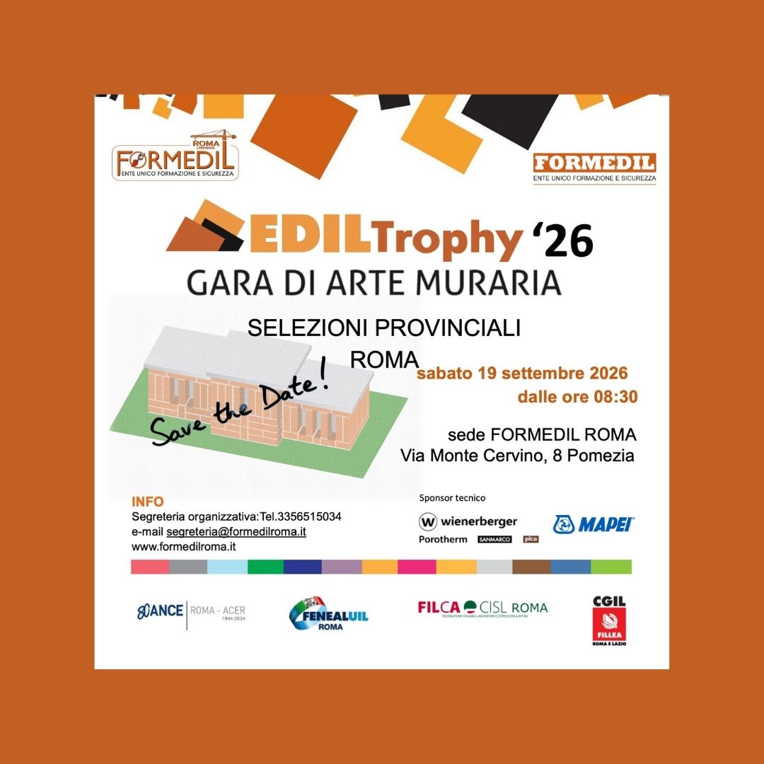 Ediltrophy 2026: il 19 settembre al via la selezione provinciale di Roma