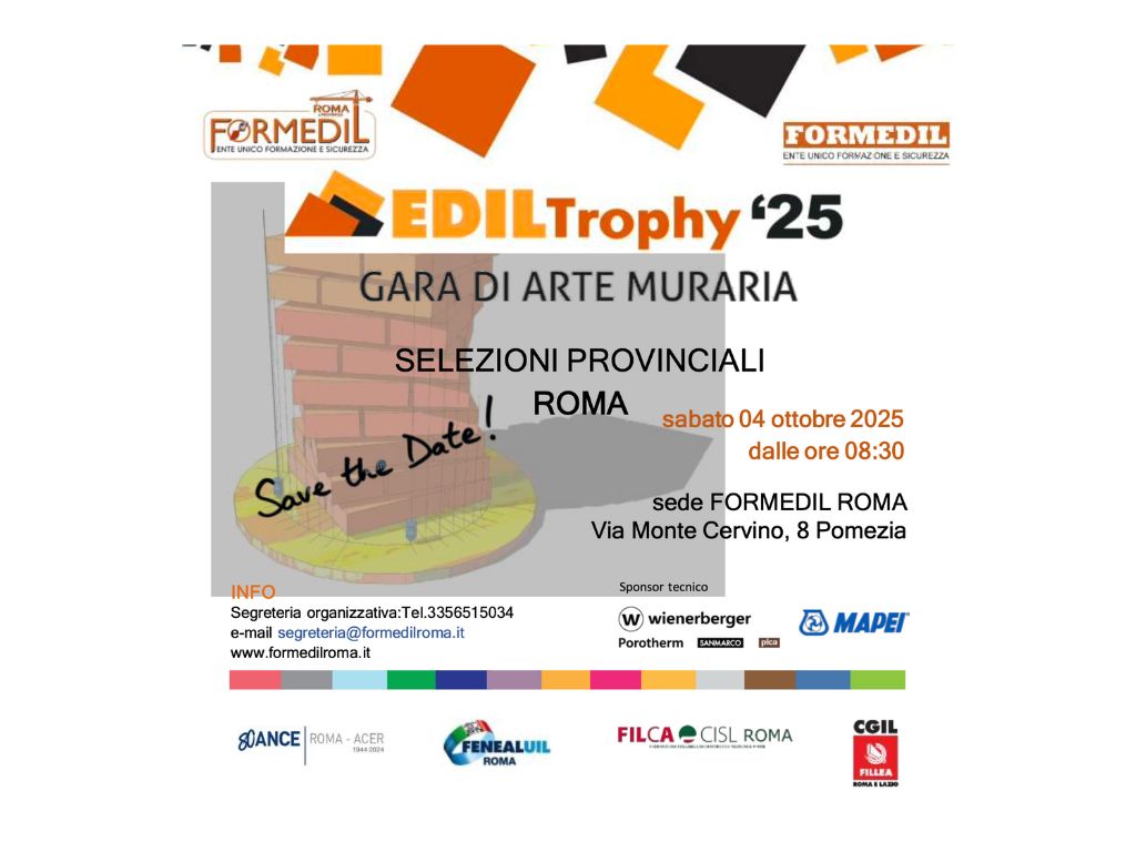 Ediltrophy 2025 - Le selezioni provinciali si terranno il 4 ottobre presso il nostro cantiere scuola